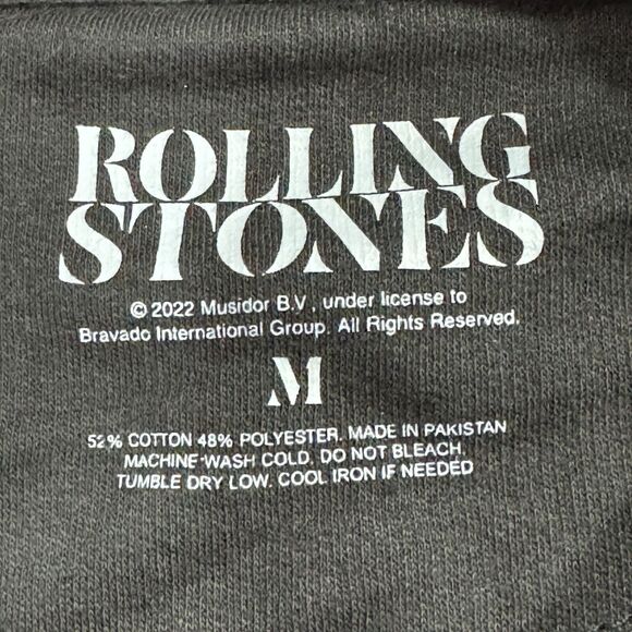 Rolling‎ Stones Black Sweatshirt M Medium Red Lips Thorns Graphic Pullover - Picture 6 of 6